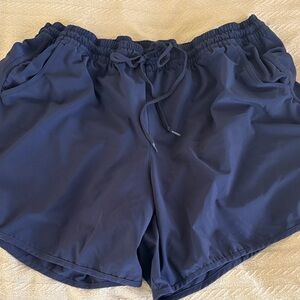 2X Columbia Navy Blue Drawstring Athletic Hiking Shorts with pockets